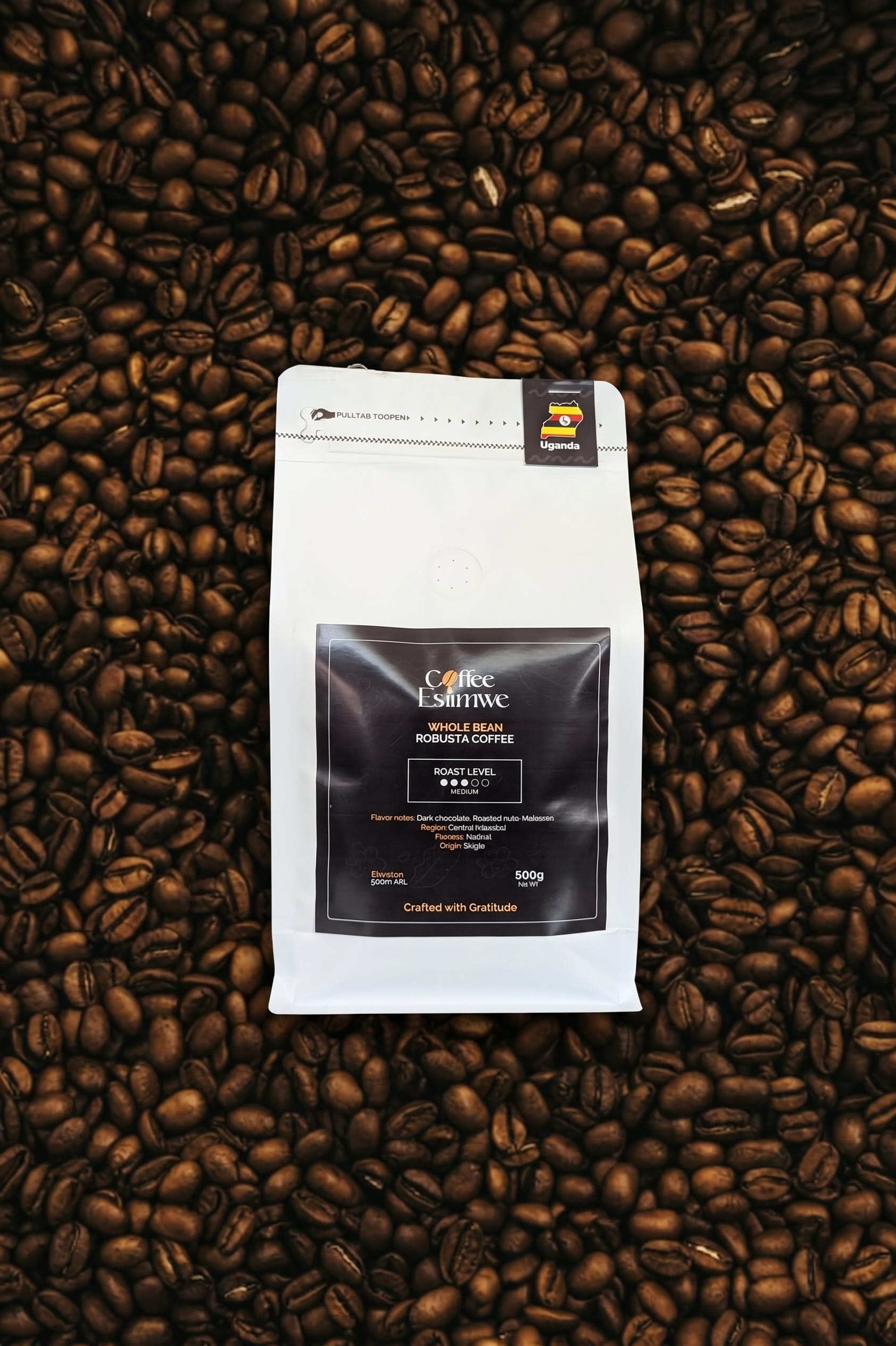 Bag of coffee esiimwe whole roasted bean coffee, 500 grams